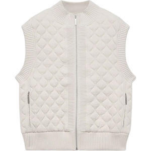 Mint Velvet Cream Quilted Cotton Blend Gilet